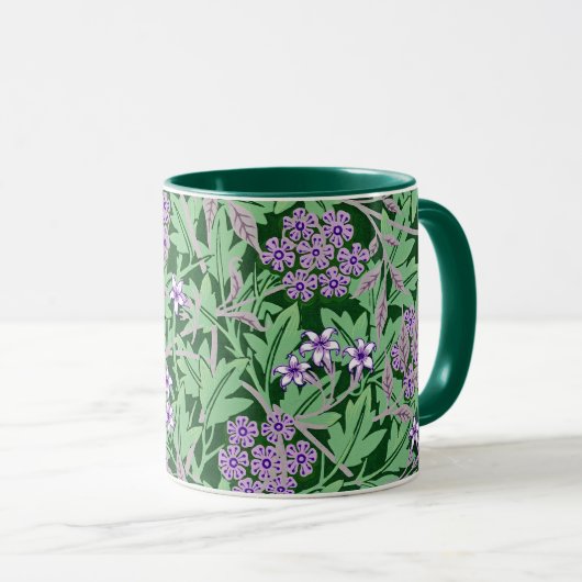 Paarse en groene bloempatroon mok (Voorkant rechts)