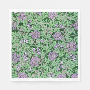 Paarse en groene bloempatroon servet