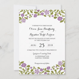 Paarse en groene bloesems bloesems | Weddenschap Kaart