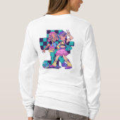 Paarse en groene Bold Girl T-Shirt. T-shirt (Achterkant)