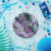 Paarse en groene Borden - Abstracte papierdiskette Papieren Bordje (Feest)