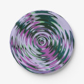 Paarse en groene Borden - Abstracte papierdiskette Papieren Bordje (Voorkant)