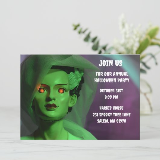 Paarse en groene bruid van Frankenstein Kaart (Staand voorkant)