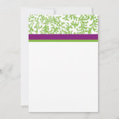 Paarse en groene bruiloft uitnodiging (Achterkant)