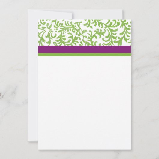 Paarse en groene bruiloft uitnodiging (Achterkant)