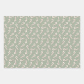 Paarse en Groene Candy Canes Sneeuwvlokken Kerstmi Inpakpapier Vel (Voorkant 3)