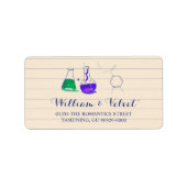 Paarse en Groene Chemie Bruiloft Adresetiketten Etiket (Voorkant)