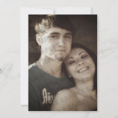 Paarse en groene chemie Foto Wedding Invites Save The Date (Achterkant)