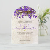 Paarse en groene Cherry Blossom Tea Stain Kaart (Staand voorkant)