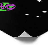 Paarse en groene Corythosaurus Dinos in de ruimte Poster (Hoek)