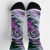 Paarse en groene Crew Sokken met Abstracte Swirls (Top)