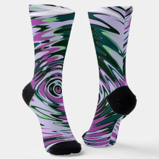 Paarse en groene Crew Sokken met Abstracte Swirls