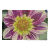 Paarse en groene dahlia kussensloop (Achterkant)