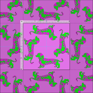 Paarse en groene dapple Dachshund Doxie Dog Stof