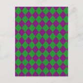 Paarse en groene diamantglitter briefkaart (Voorkant)