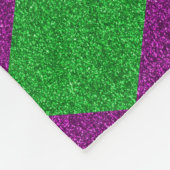 Paarse en groene diamantglitter fleece deken (Hoek)