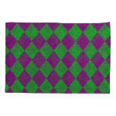 Paarse en groene diamantglitter kussensloop (Achterkant-Links)