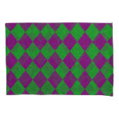 Paarse en groene diamantglitter kussensloop (Voorkant-Links)