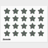 Paarse en groene diamantglitter ster sticker (Vel)