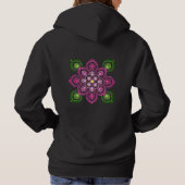 Paarse en Groene Dot Mandala Vrouwen Hoodie (Achterkant)