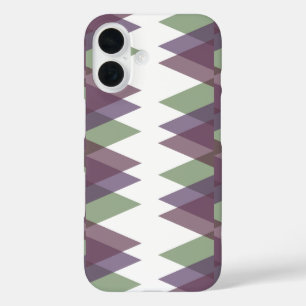 Paarse en groene driehoeken iPhone 16 hoesje