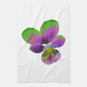 Paarse en groene driekleurige keukenhanddoek