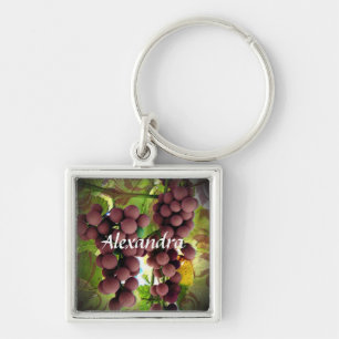 Paarse en groene druiven Vineyard (gepersonaliseer Sleutelhanger