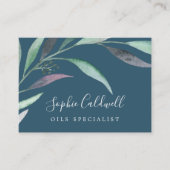 Paarse en groene Eucalyptus | Blauw Visitekaartje (Voorkant)