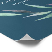 Paarse en groene Eucalyptus | Blue Welcome Wedding Poster (Hoek)