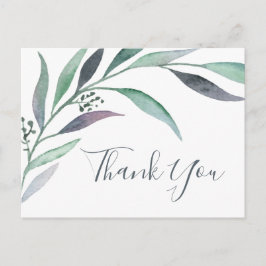 Paarse en groene Eucalyptus Dank u Briefkaart