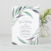 Paarse en groene Eucalyptus GraduPartij Kaart (Staand voorkant)