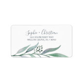 Paarse en groene Eucalyptus RSVP-Adresetiketten Etiket (Voorkant)