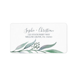 Paarse en groene Eucalyptus RSVP-Adresetiketten Etiket