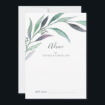 Paarse en groene eucalyptusbruiloft advieskaart<br><div class="desc">Deze paarse en groene eucalyptustrouwkaart is perfect voor een moderne buitenbruiloft en kan voor elke gebeurtenis worden gebruikt. Het eenvoudige en elegante botanische ontwerp kenmerkt waterverf groen met accenten van lavender en donker paars. Deze advieskaarten kunnen worden gebruikt als alternatief voor een huwelijksreceptie, -vrijgezellenfeest, -baby shower of -graduatie. Geef de...</div>