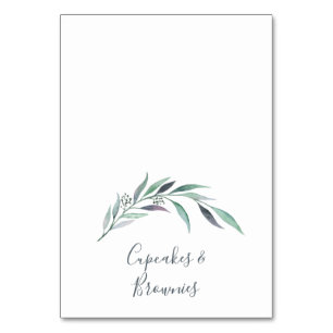 Paarse en groene Eucalyptusbuffet-voedseletiketten Kaart