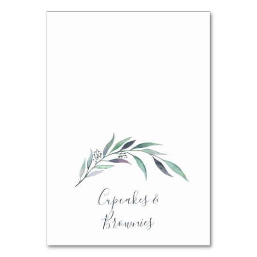 Paarse en groene Eucalyptusbuffet-voedseletiketten Kaart (Voorkant)