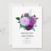 Paarse en groene Floral Bachelorette Kaart (Voorkant)