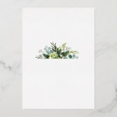 Paarse en groene Floral Engagement Party Folie Uitnodiging (Achterkant)