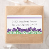 Paarse en groene Floral Greenery Return Address Etiket (Insitu)