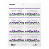 Paarse en groene Floral Greenery Return Address Etiket (Full Sheet)