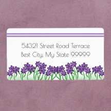 Paarse en groene Floral Greenery Return Address