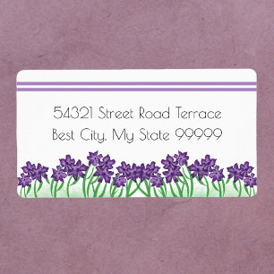 Paarse en groene Floral Greenery Return Address Etiket