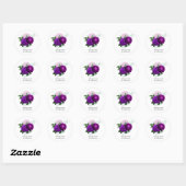 Paarse en groene Floral Ronde Sticker (Vel)