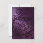 Paarse en groene Floral Wedding RSVP Kaartje (Achterkant)