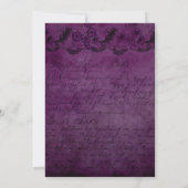 Paarse en groene Floral Wedding Save The Date (Achterkant)