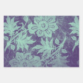 Paarse en groene "Floral wrapping Sheets" Inpakpapier Vel (Voorkant 3)