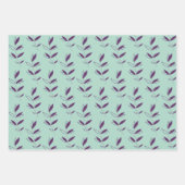 Paarse en groene "Floral wrapping Sheets" Inpakpapier Vel (Voorkant 3)