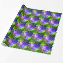 paarse en groene Galaxy Nebula ruimte afbeelding. Cadeaupapier