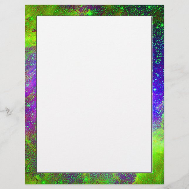 paarse en groene Galaxy Nevel ruimte afbeelding. (Voorkant)