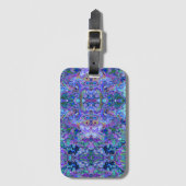 Paarse en groene geode geïnspireerde kunst bagagelabel (Voorkant (verticaal))